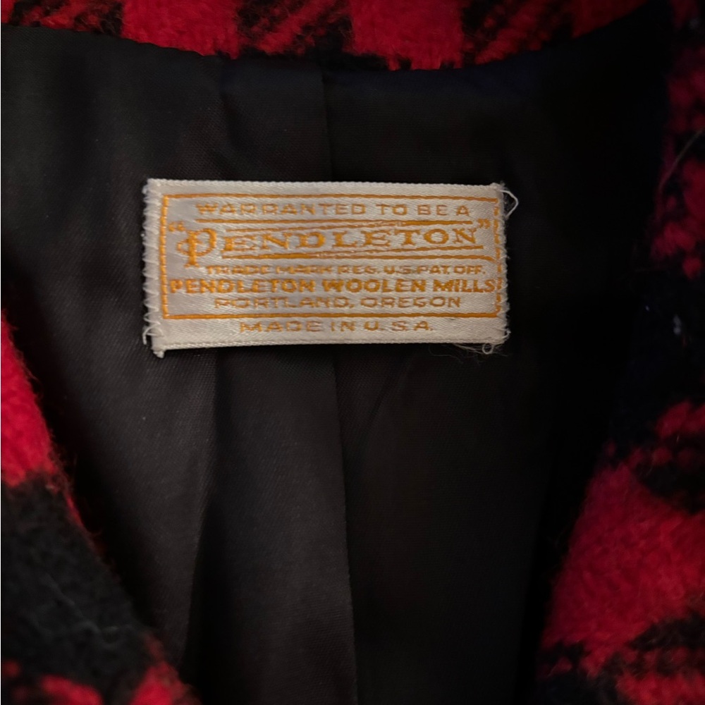 Vintage Pendleton Wool Jacket Red Black Houndstoo… - image 3